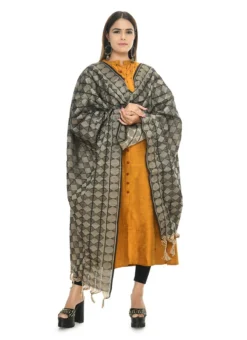 Handloom Cotton Black Weaving Work Dupatta Work Wear -Mahra Clothing Shop handloom cotton black weaving work dupatta dpdmimfd082 u