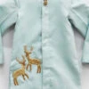 Ice Blue Cotton Silk Embroidered Boys Kurta Pyjama