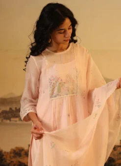 Ivory Pink Chanderi Silk Embroidered Dupatta Party Wear -Mahra Clothing Shop ivory pink chanderi silk embroidered dupatta dpbadcsduip01 b