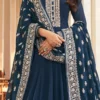 Jasmin Bhasin Teal Blue Georgette Embroidery Floor Anarkali Suit Party Wear