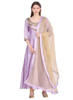 Lavender Taffeta Silk Embroidery Anarkali Suit Party Wear -Mahra Clothing Shop lavender taffeta silk embroidery anarkali suit slkifh9900536 u