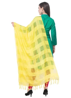 Lemon Yellow Cotton Weaving Work Dupatta Work Wear -Mahra Clothing Shop lemon yellow cotton weaving work dupatta dpdmimfd095 b