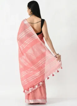 Light Gajari Linen Sari After Six Wear -Mahra Clothing Shop light gajari linen sari sadmfs061 b