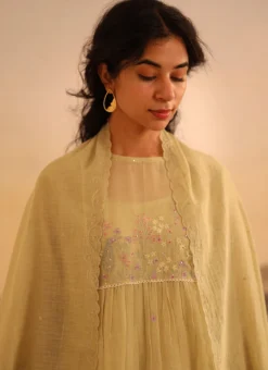 Light Green Chanderi Silk Embroidered Dupatta Party Wear -Mahra Clothing Shop light green chanderi silk embroidered dupatta dpbadcsdusg02 b