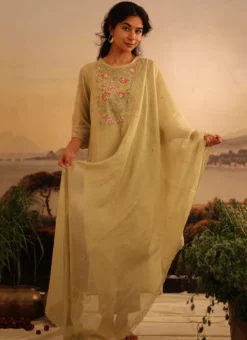 Light Green Chanderi Silk Embroidered Dupatta Party Wear -Mahra Clothing Shop light green chanderi silk embroidered dupatta dpbadcsdusg02 u