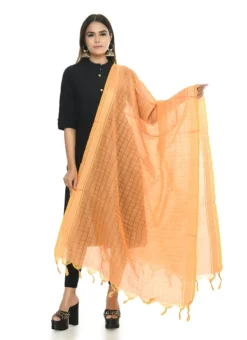 Light Orange Handloom Cotton Weaving Work Dupatta Work Wear -Mahra Clothing Shop light orange handloom cotton weaving work dupatta dpdmimfd054 u