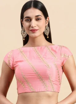 Light Pink Embroidered Chiffon Blouse Wedding Wear 10 Light Pink Embroidered Chiffon Blouse Wedding Wear -Mahra Clothing Shop light pink embroidered chiffon blouse BLBS02303833 u