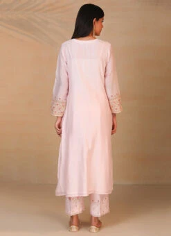 Light Pink Pure Chanderi Silk Embroidered Kurta Semi Palazzo Set Party Wear 7 Light Pink Pure Chanderi Silk Embroidered Kurta Semi Palazzo Set Party Wear -Mahra Clothing Shop light pink pure chanderi silk embroidered kurta semi palazzo set krsdvcsvks38 b