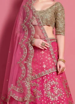 Magenta Art Silk Designer A Line Lehenga Party Wear