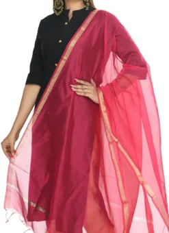 Magenta Chanderi Cotton Dupatta Festive Wear