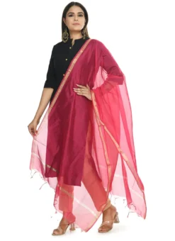 Magenta Chanderi Cotton Dupatta Festive Wear -Mahra Clothing Shop magenta chanderi cotton dupatta dpdmfmfd027 u