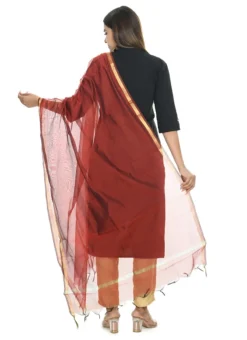 Maroon Chanderi Cotton Dupatta Festive Wear -Mahra Clothing Shop maroon chanderi cotton dupatta dpdmfmfd032 b