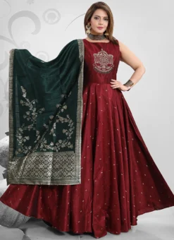 Maroon Crepe Anarkali Suit Party Wear -Mahra Clothing Shop maroon crepe anarkali suit slmnfg248maroon u