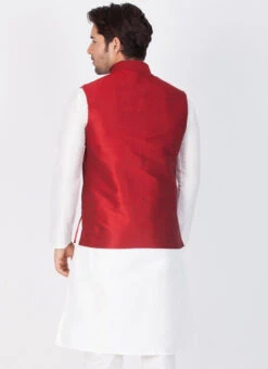 Maroon Dupion Silk Nehru Jacket -Mahra Clothing Shop maroon dupion silk nehru jacket jkdmk5020 b