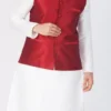 Maroon Dupion Silk Nehru Jacket