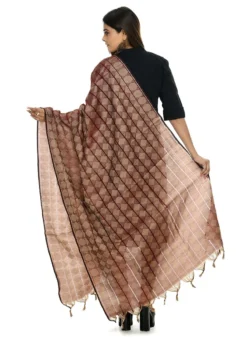 Maroon Handloom Cotton Weaving Work Dupatta Work Wear -Mahra Clothing Shop maroon handloom cotton weaving work dupatta dpdmimfd085 b