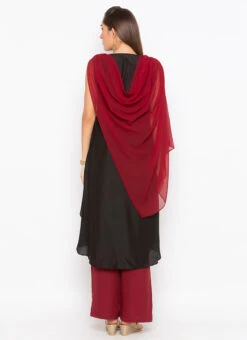 Maroon Muslin Kurta Palazzo Set After Six Wear -Mahra Clothing Shop maroon muslin kurta palazzo set krsmnc2118ks b