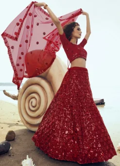 Maroon Net Designer Umbrella Lehenga Wedding Wear -Mahra Clothing Shop maroon net designer umbrella lehenga ghscc40865108 b