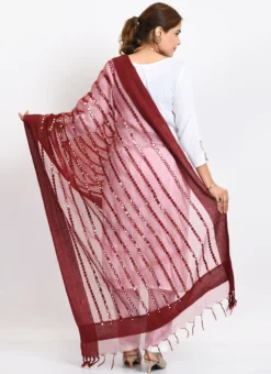 Maroon Organza Cotton Mirror Embroidery Dupatta Work Wear -Mahra Clothing Shop maroon organza cotton mirror embroidery dupatta dpdmimfd131 b