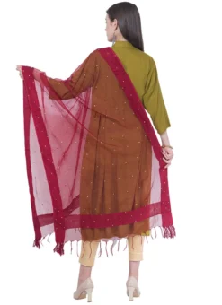 Maroon Organza Cotton Stones Work Dupatta Festive Wear -Mahra Clothing Shop maroon organza cotton stones work dupatta dpdmfmfd043 b