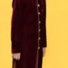 Maroon Velvet Kids Boys Classic Sherwani Party Wear