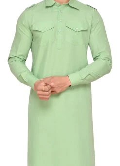 Mint Green Art Silk Pathani Set
