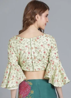 Mint Green Embroidered Art Silk Blouse Festive Wear -Mahra Clothing Shop mint green embroidered art silk blouse BLBS02209610 b