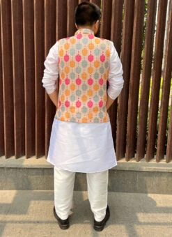 Multicolor Cotton Printed Nehru Jacket 5 Multicolor Cotton Printed Nehru Jacket -Mahra Clothing Shop multicolor cotton printed nehru jacket jmkmhe1841 b