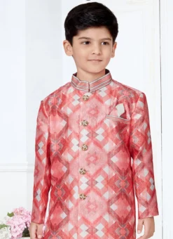 Multicolor Jacquard Silk Printed Indowestern Sherwani Party Wear -Mahra Clothing Shop multicolor jacquard silk printed indowestern sherwani kdbmsgr516 b