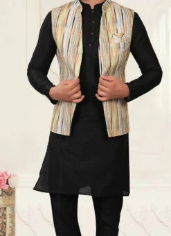 Multicolor Rayon Digital Printed Nehru Jacket