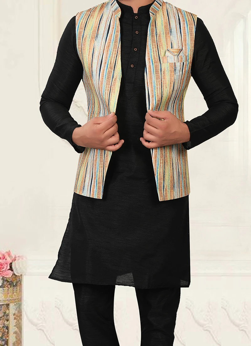 Multicolor Rayon Digital Printed Nehru Jacket 1 Multicolor Rayon Digital Printed Nehru Jacket