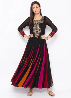Multicolored Georgette Kurta Churidar Set Party Wear -Mahra Clothing Shop multicolored georgette kurta churidar set krsmnkc2046 u