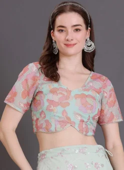 Multicolored Organza Embroidered Blouse Festive Wear -Mahra Clothing Shop multicolored organza embroidered blouse BLBS02309120 u