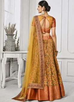 Mustard Art Silk Digital Print A Line Lehenga Festive Wear -Mahra Clothing Shop mustard art silk digital print a line lehenga ghsjssbsl1625 b