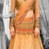 Mustard Digital Printed Umbrella Lehenga Wedding Wear