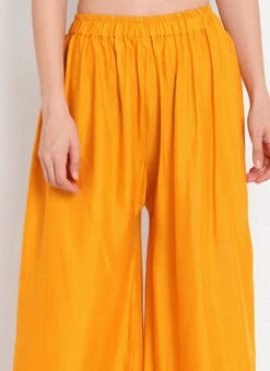 Mustard Rayon Palazzo Pant Work Wear