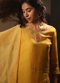 Mustard Yellow Chanderi Silk Embroidered Dupatta Party Wear 6 Mustard Yellow Chanderi Silk Embroidered Dupatta Party Wear -Mahra Clothing Shop mustard yellow chanderi silk embroidered dupatta dpbadcsdum01 u