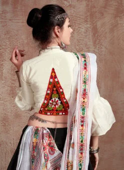 Navaratri Black Taffeta Silk Embroidered Chaniya Choli Party Wear 7 Navaratri Black Taffeta Silk Embroidered Chaniya Choli Party Wear -Mahra Clothing Shop navaratri black taffeta silk embroidered chaniya choli ghsomr8001 b