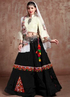 Navaratri Black Taffeta Silk Embroidered Chaniya Choli Party Wear 6 Navaratri Black Taffeta Silk Embroidered Chaniya Choli Party Wear -Mahra Clothing Shop navaratri black taffeta silk embroidered chaniya choli ghsomr8001 u