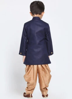 Navy Blue Art Silk Dhoti Set -Mahra Clothing Shop navy blue art silk dhoti set kddmf488 b