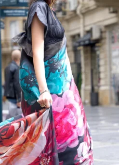 Navy Blue Art Silk Digital Print Saree After Six Wear