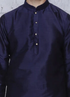 Navy Blue Art Silk Kurta