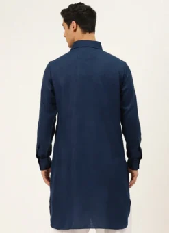 Navy Blue Cotton Blend Kurta -Mahra Clothing Shop navy blue cotton blend kurta kudmk5180 b