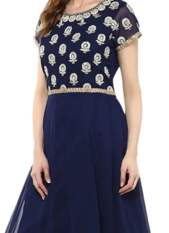 Navy Blue Georgette Anarkali Suit After Six Wear