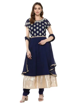 Navy Blue Georgette Anarkali Suit After Six Wear -Mahra Clothing Shop navy blue georgette anarkali suit sldrrsm362 u