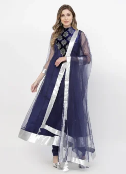 Navy Blue Net Patch Work Anarkali Suit Work Wear -Mahra Clothing Shop navy blue net patch work anarkali suit sldmf7480 u
