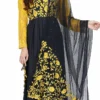 Navy Blue Satin Thread Embroidered Anarkali Suit Party Wear