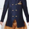 Navy Blue Silk Indowestern Sherwani Party Wear