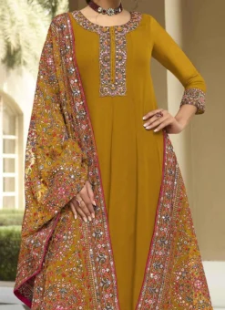 Occur Yellow Georgette Anarkali Suit After Six Wear