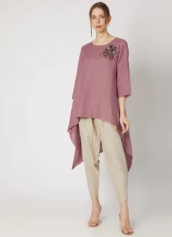 Onion Pink Linen Kurta Set Work Wear -Mahra Clothing Shop onion pink linen kurta set krsdvcsvts28 u